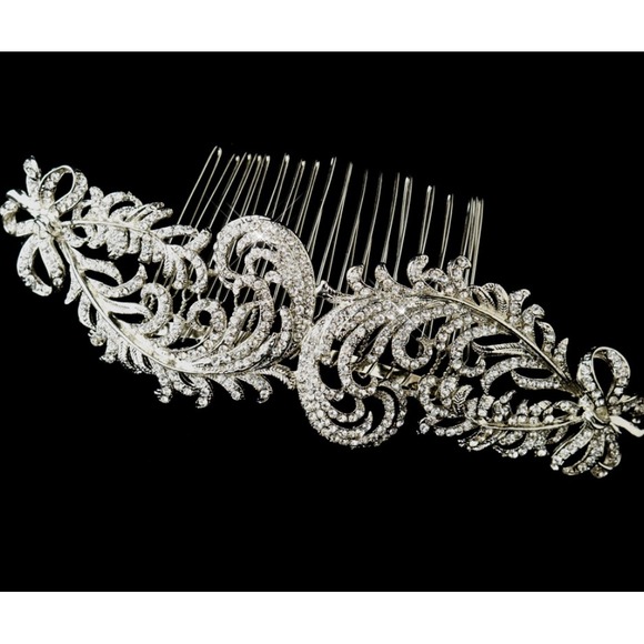 Antique‎ Rhinestone Hair Comb Bridal Headpiece Wedding  Hair Accessory - Picture 1 of 8
